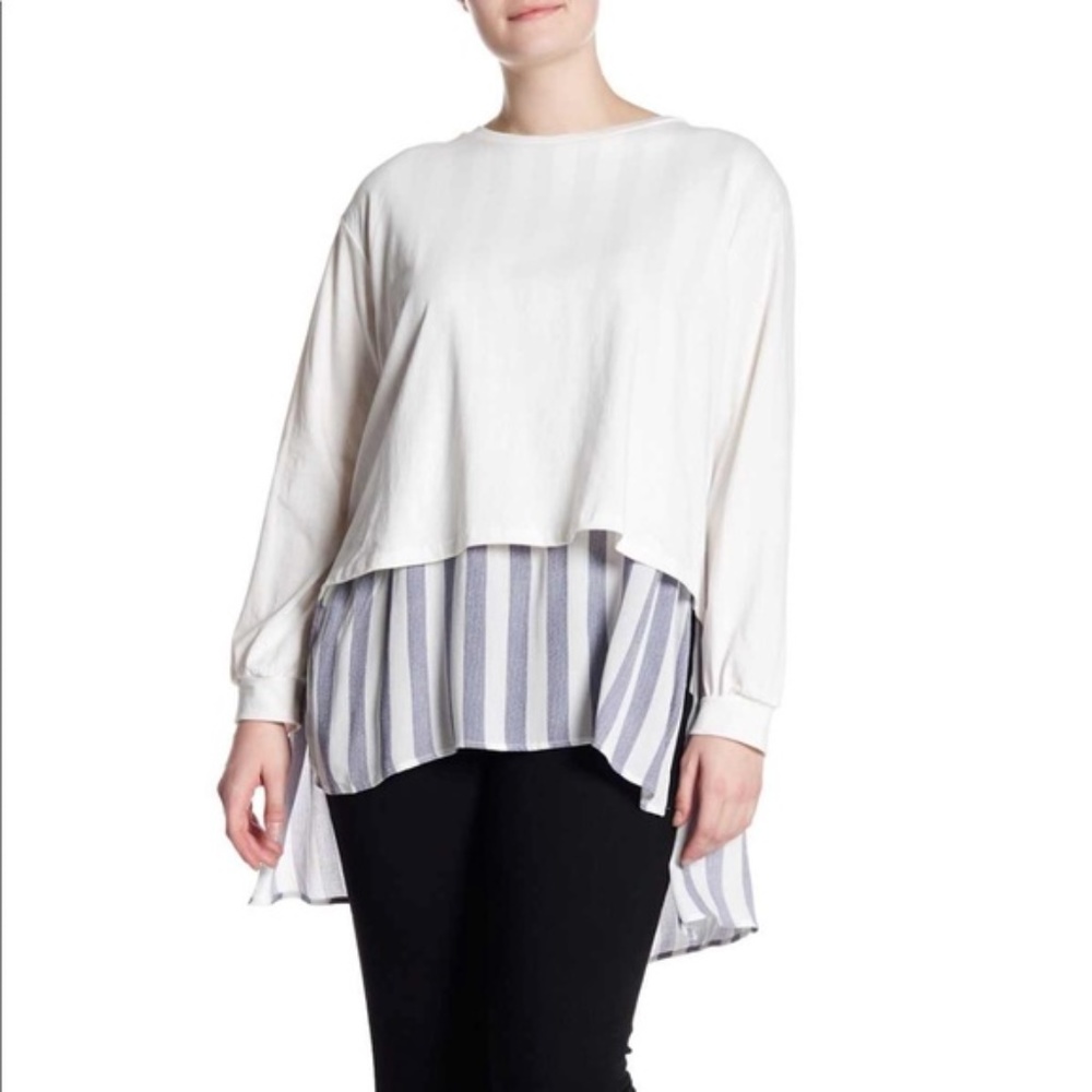 Mello Day Solid and Stripe Twofer Tee